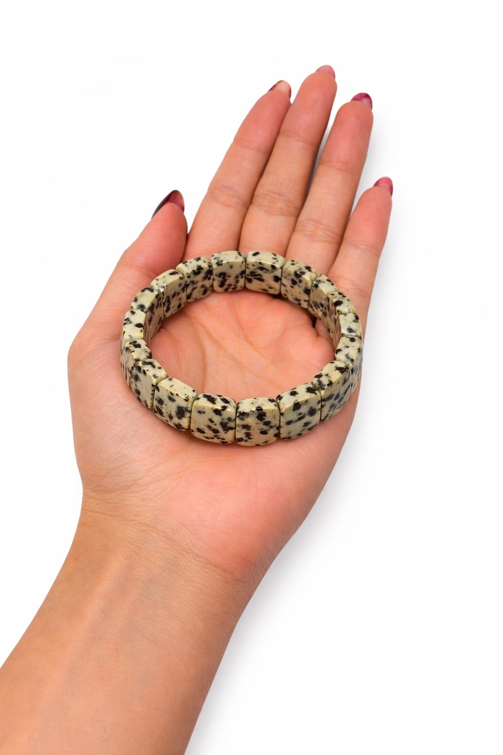 Dalmatian jasper oval bracelet
