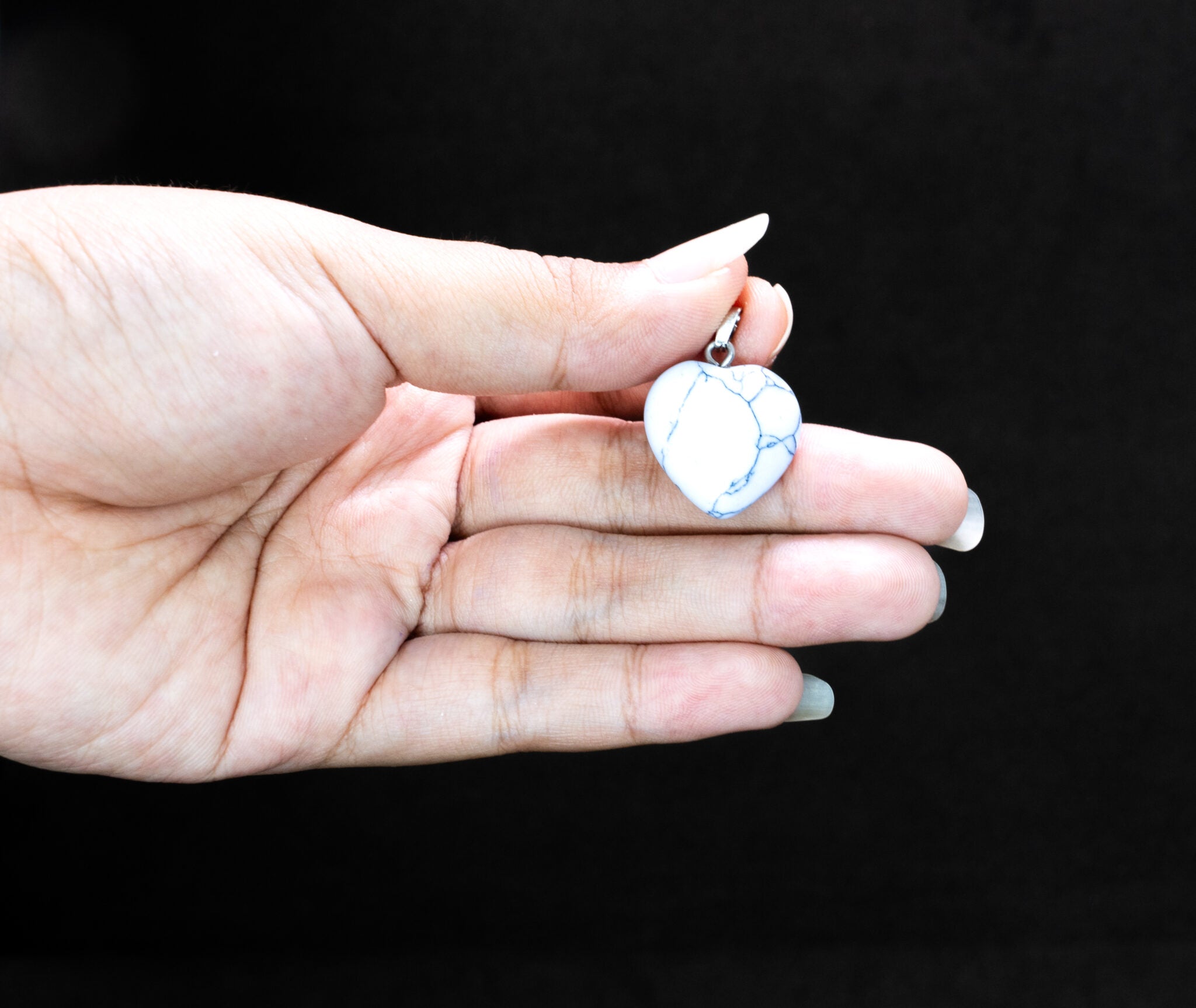 White Howlite Heart Pendant