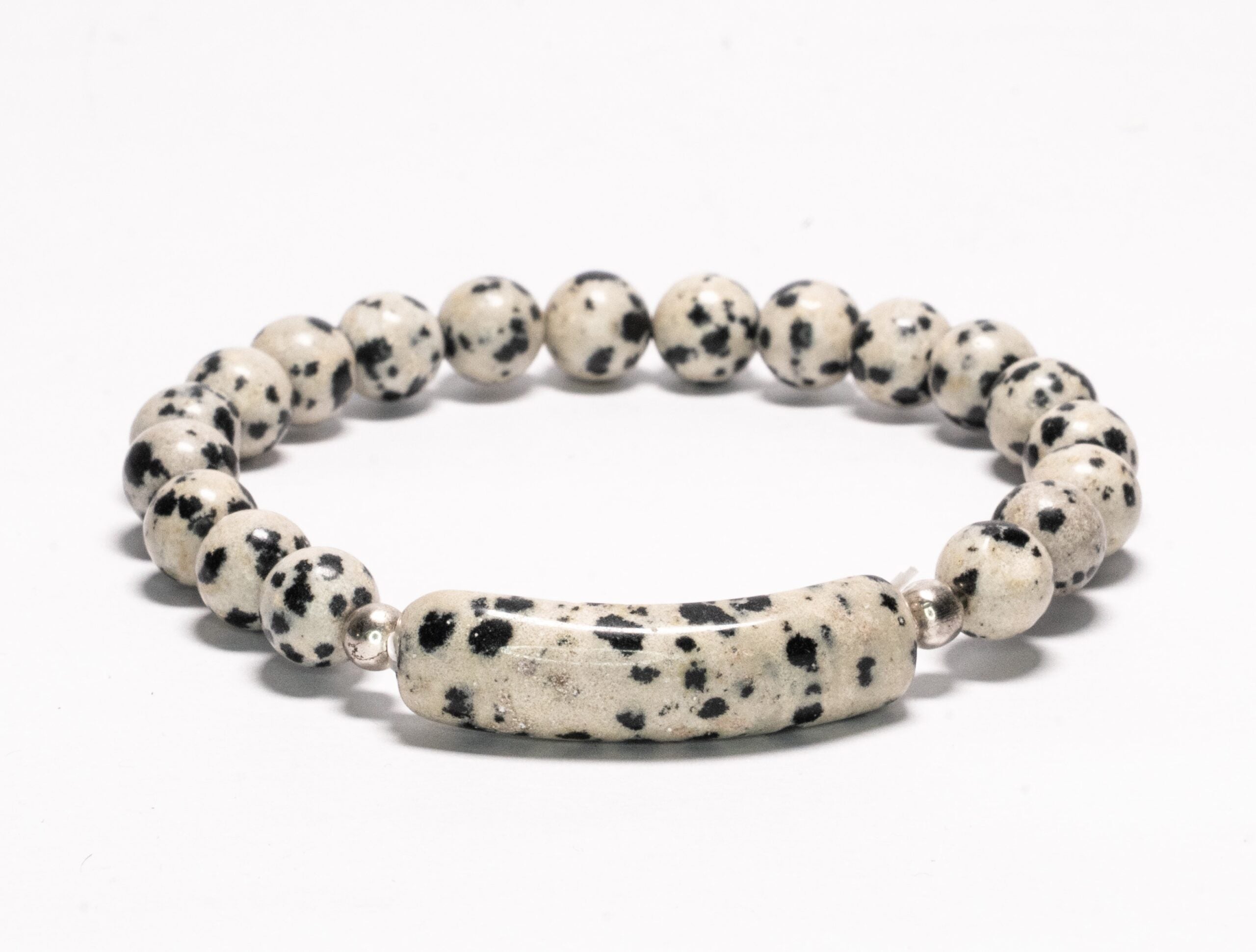 Dalmatian Jasper Energy Curve Bracelet