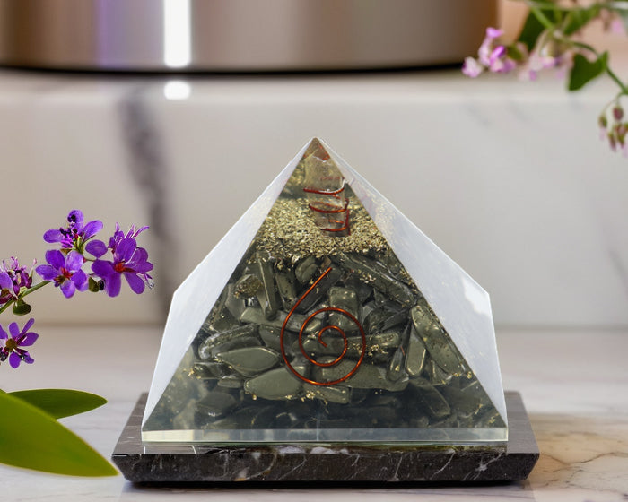 Golden Pyrite Orgone Pyramid