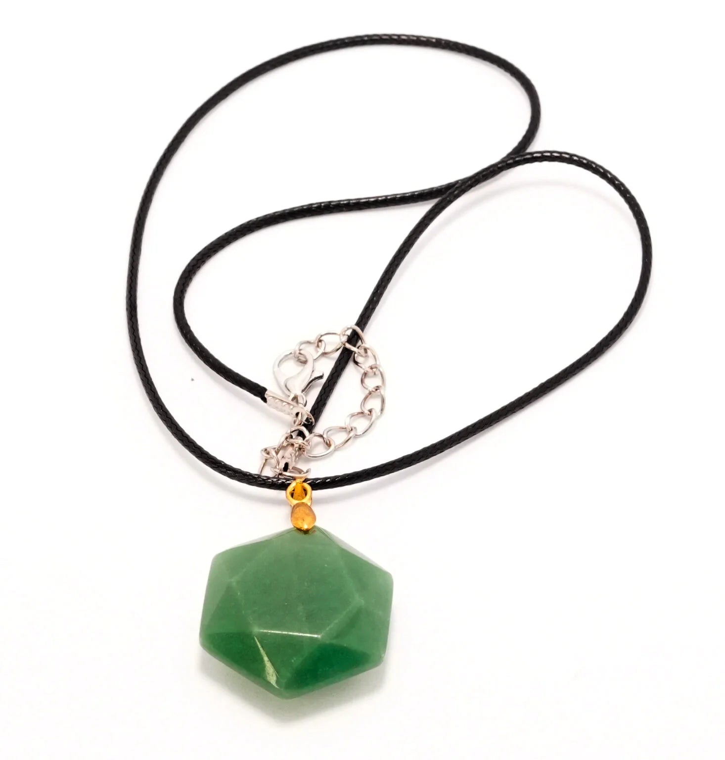 Green Aventurine  Hexagon Pendant