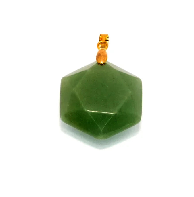 Green Aventurine  Hexagon Pendant