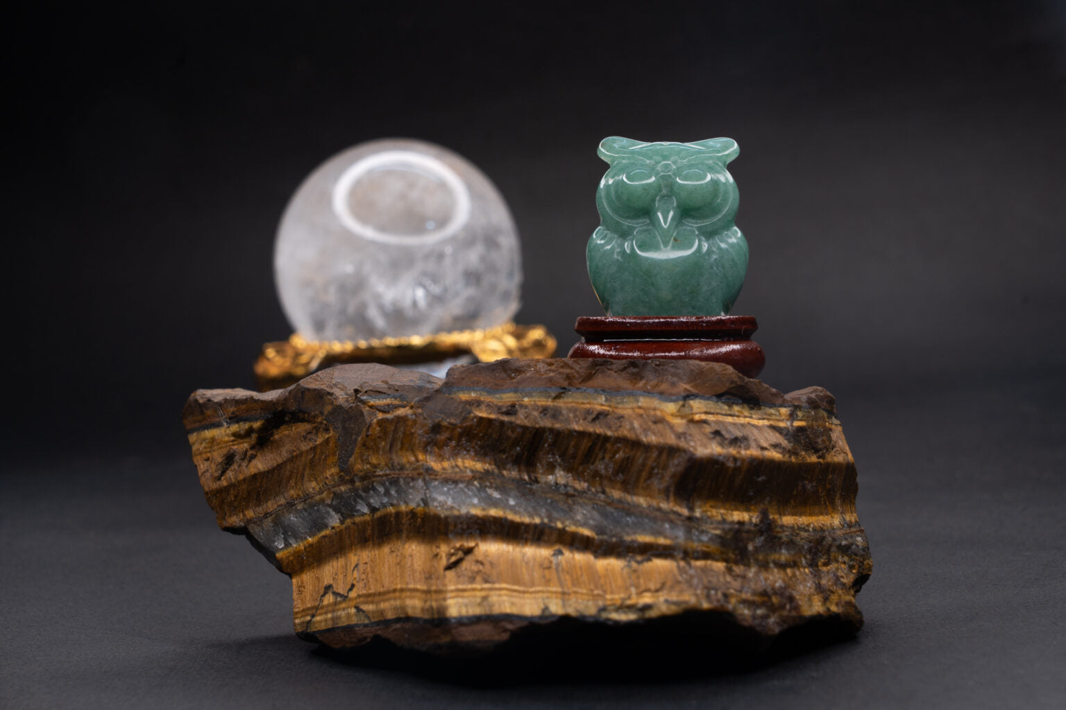 Natural Green Aventurine Owl
