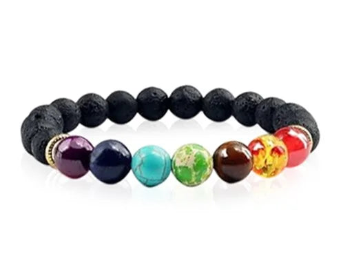 Seven Chakra Lava Bracelet