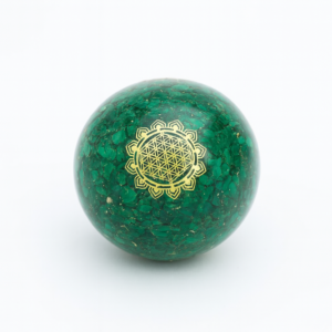 Malachite Reiki Orgone Sphere (flower of life)