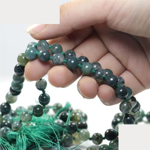 Moss Agate Mala
