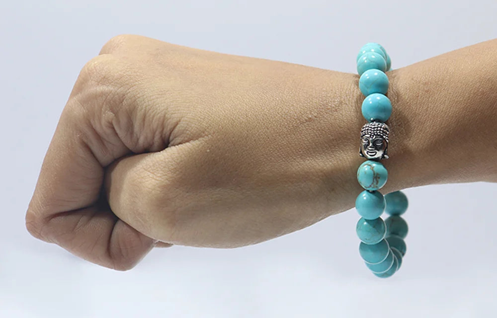 Natural Firoza Buddha Bracelet