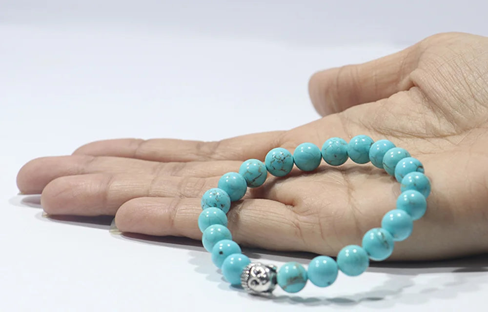 Natural Firoza Buddha Bracelet