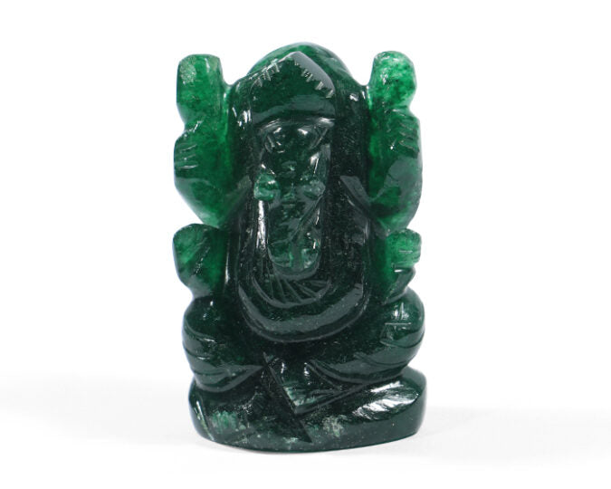 Natural Green Jade Ganesh Ji Statue