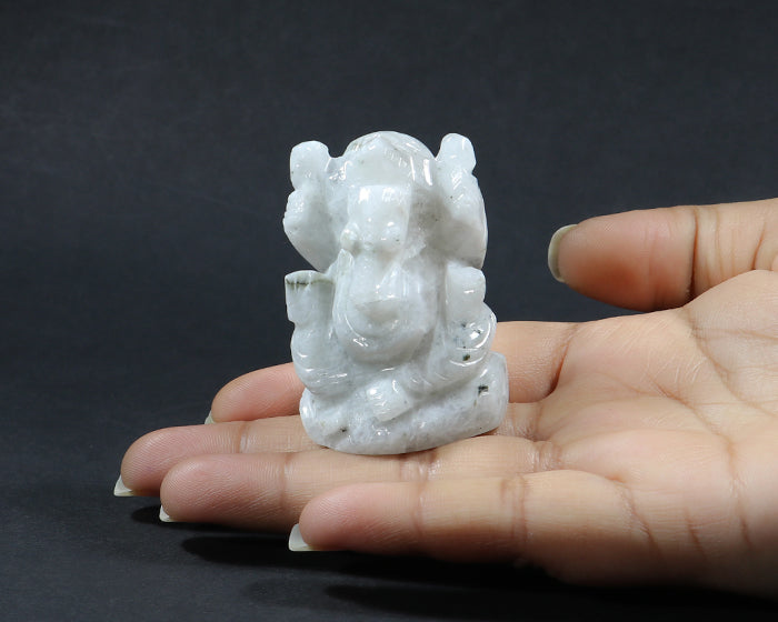 Natural MoonStone Ganesh Ji Statue