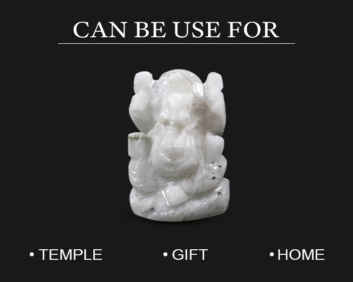 Natural MoonStone Ganesh Ji Statue