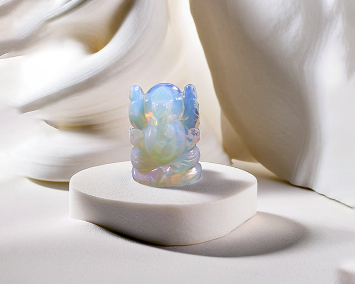 Natural Opal Ganesh Ji Statue