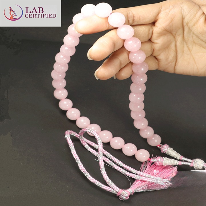 Certified Natural Rose Quartz Mala