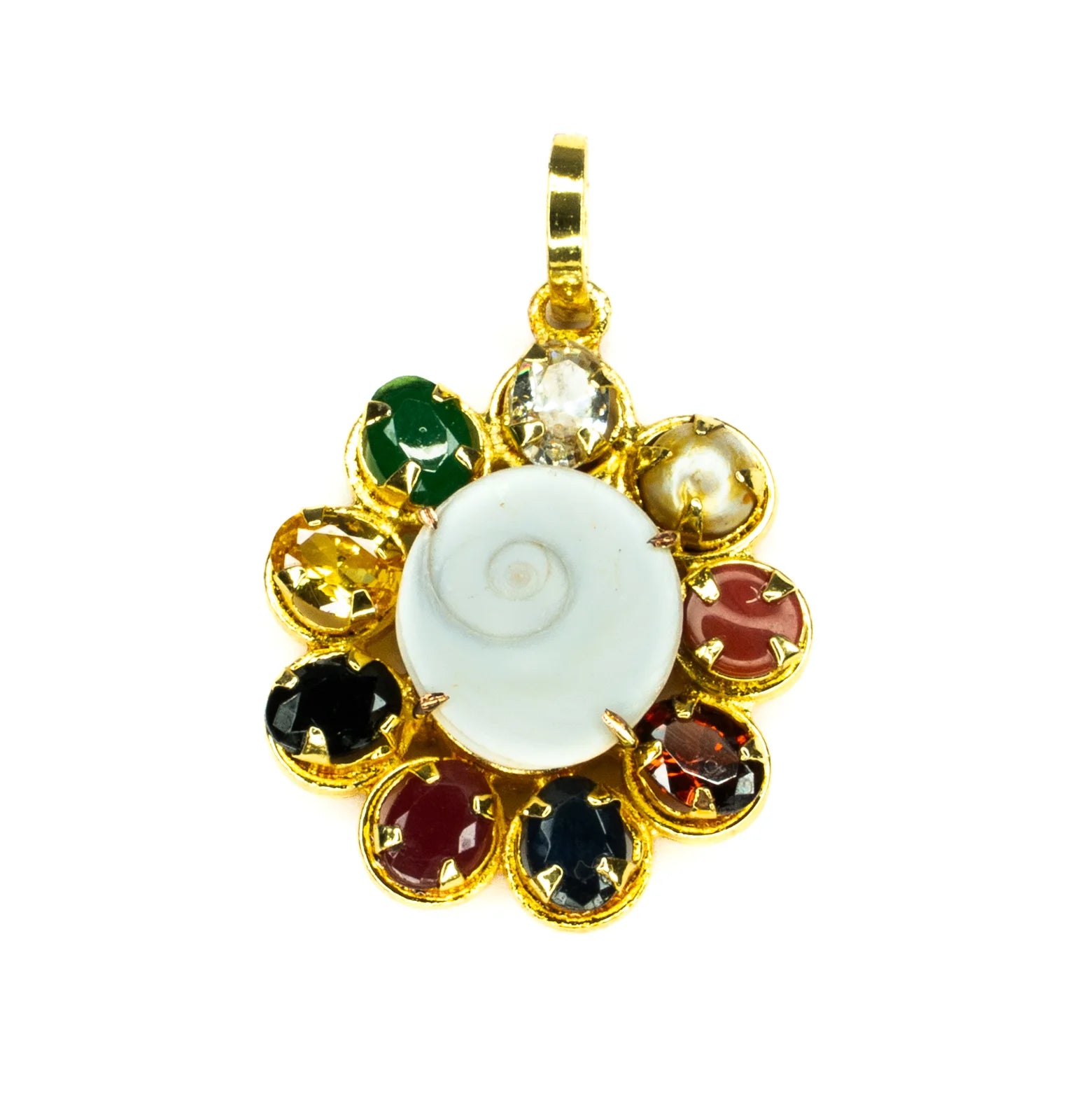 Navratan Gomti Chakra Pendant