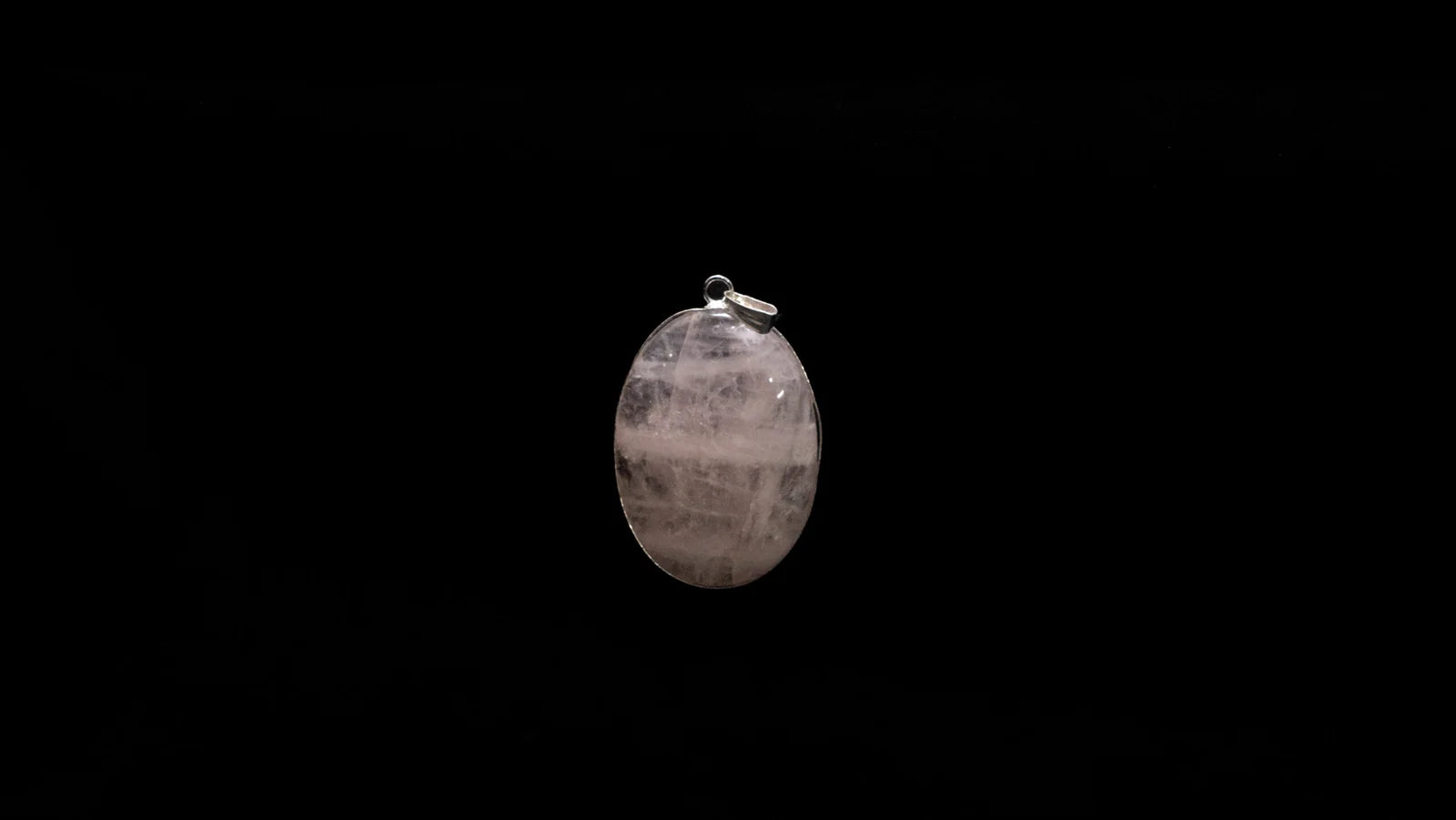 Natural Brazilian Rose Quartz Oval Pendant - Top Quality