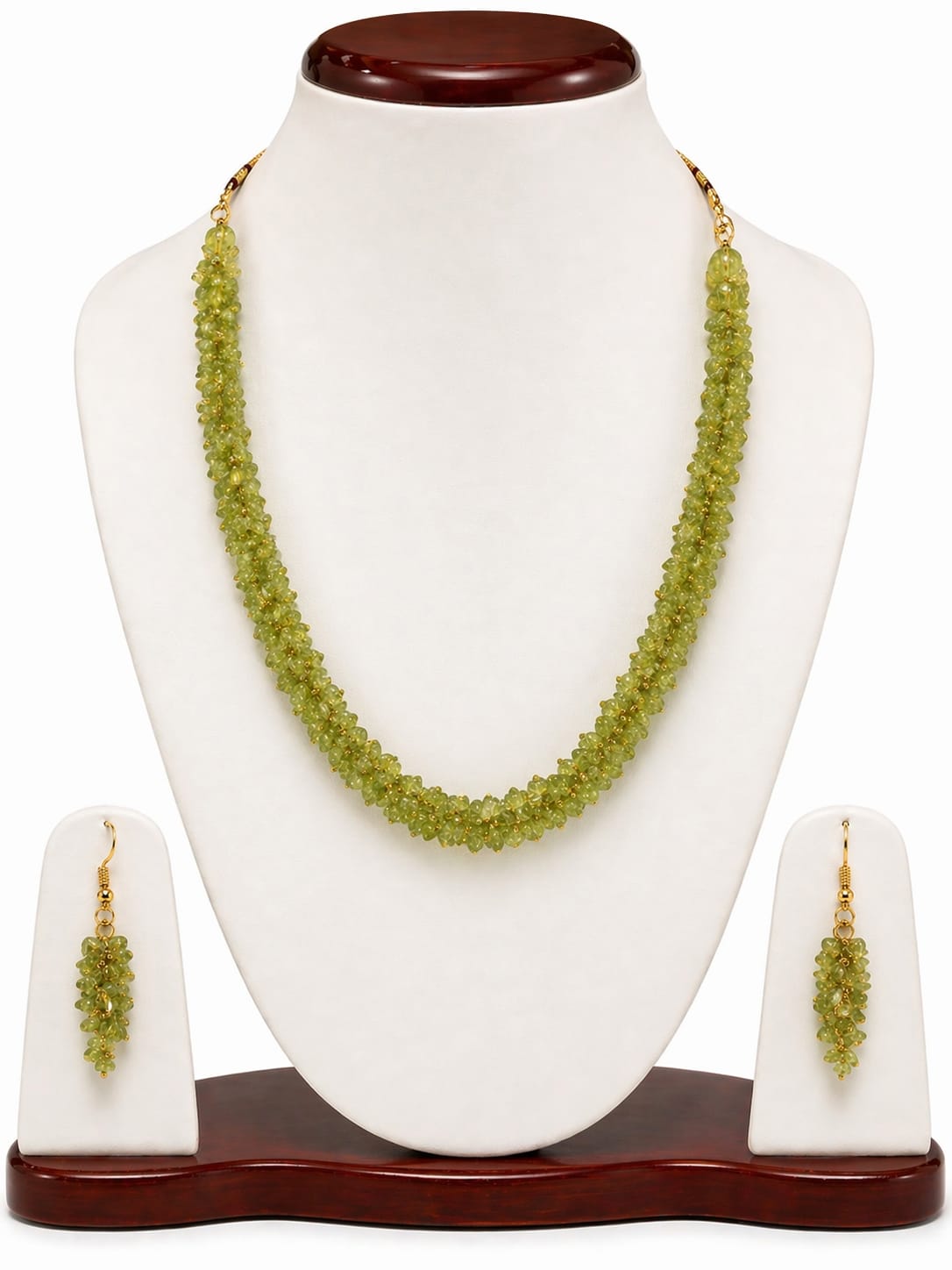 Peridot Mala With Earring