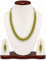 Peridot Mala With Earring