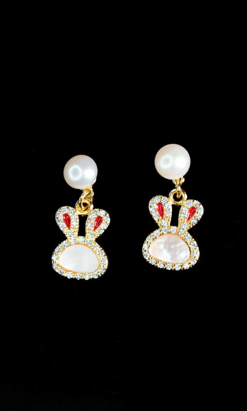 Rabbit Shape Pearl Earring