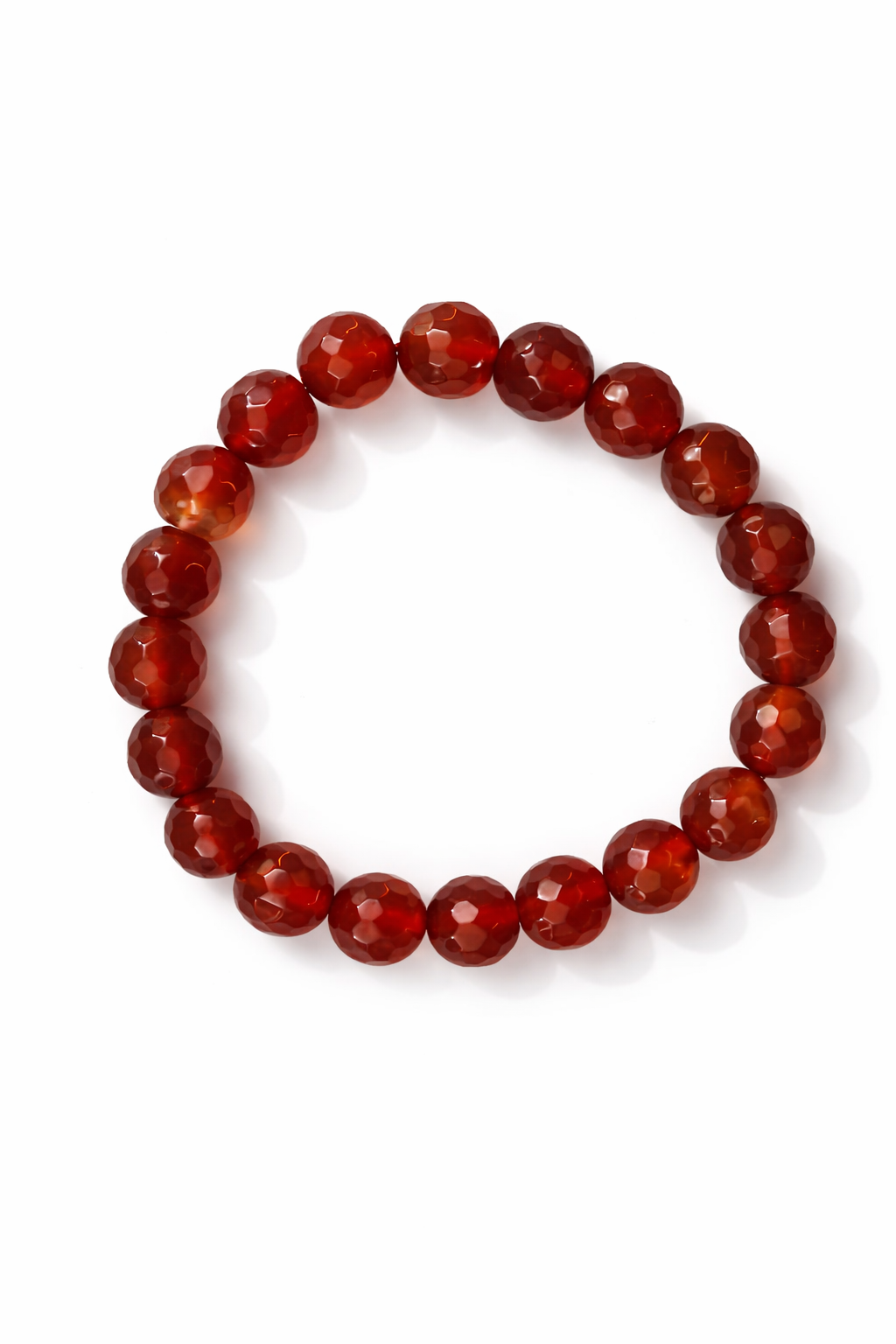 Red Carnelian Diamondcut Bracelet 10mm