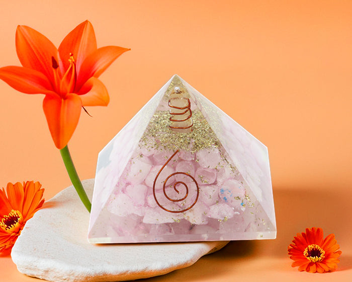Rose Quartz Orgone Pyramid