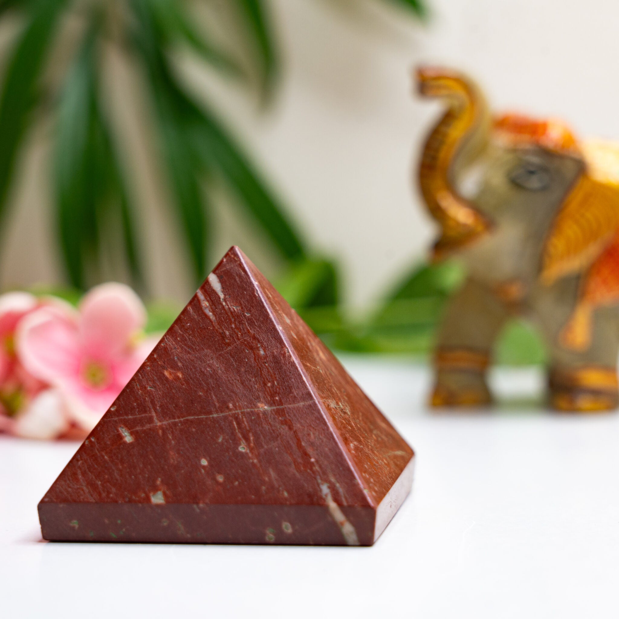 Red jasper pyramid