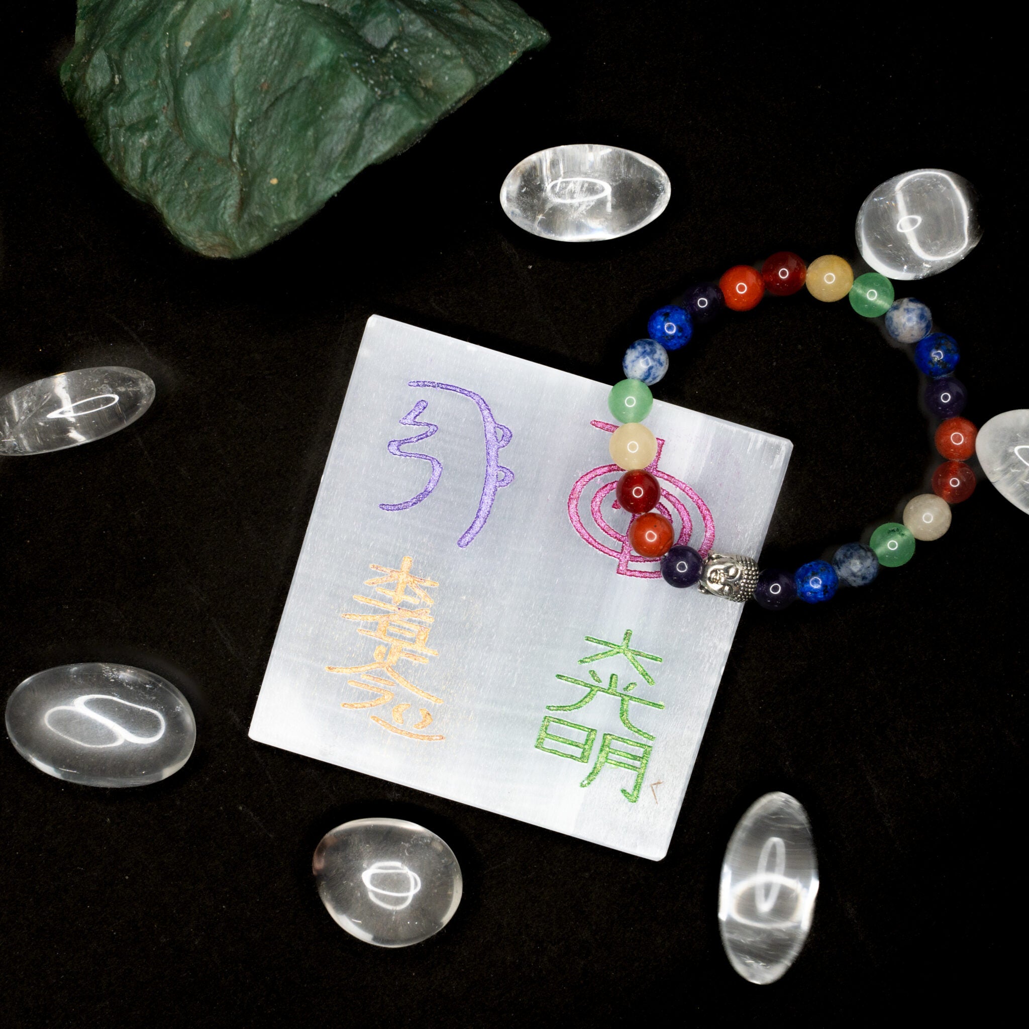 Reiki Symbols Selenite Plate