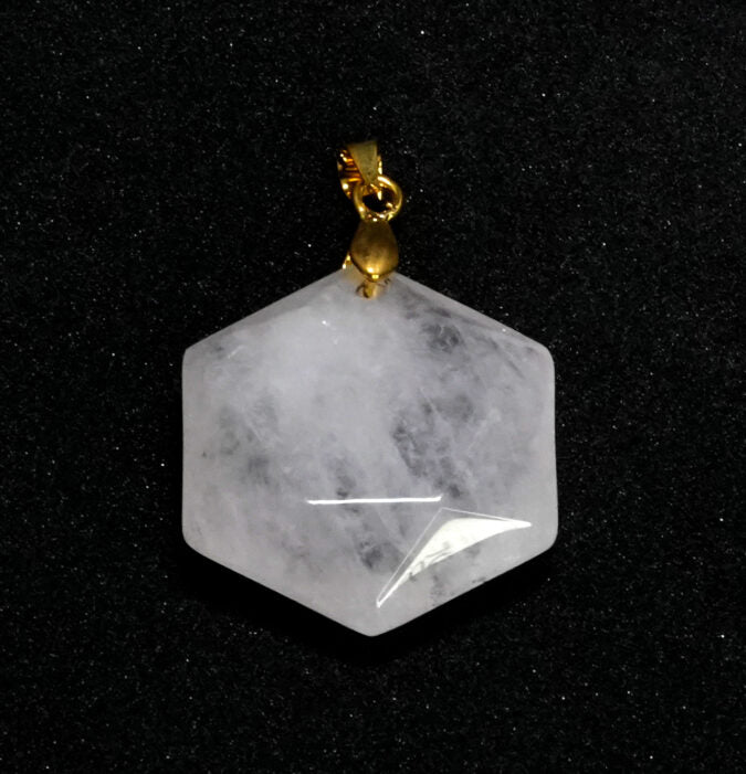 Rose Quartz Hexagon Pendant