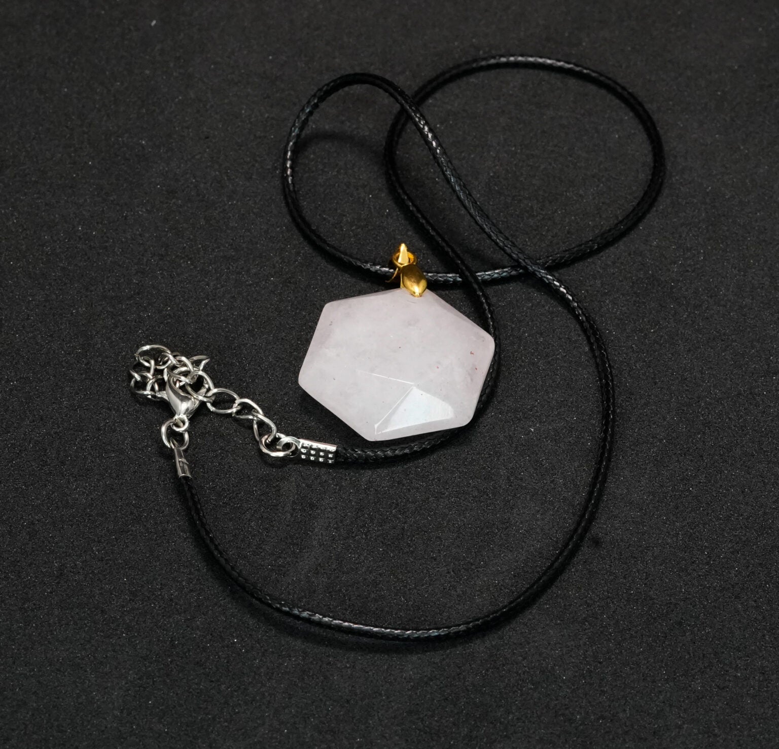 Rose Quartz Hexagon Pendant