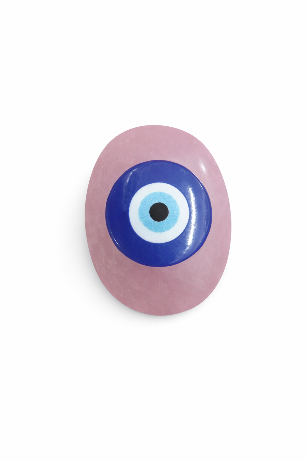 Rose Quartz Evil Eye Coin