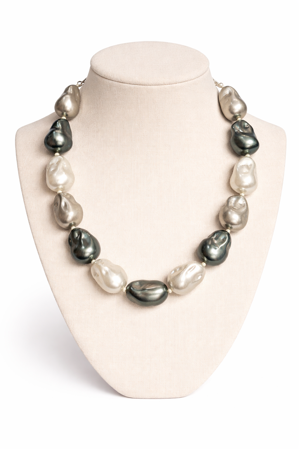 Shell Pearl Mala (White & Gray Color)