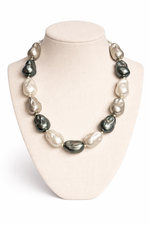 Shell Pearl Mala (White & Gray Color)