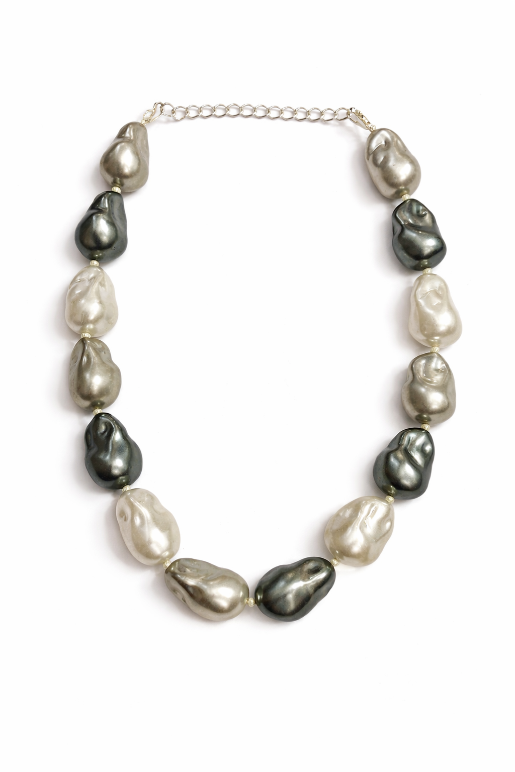 Shell Pearl Mala (White & Gray Color)
