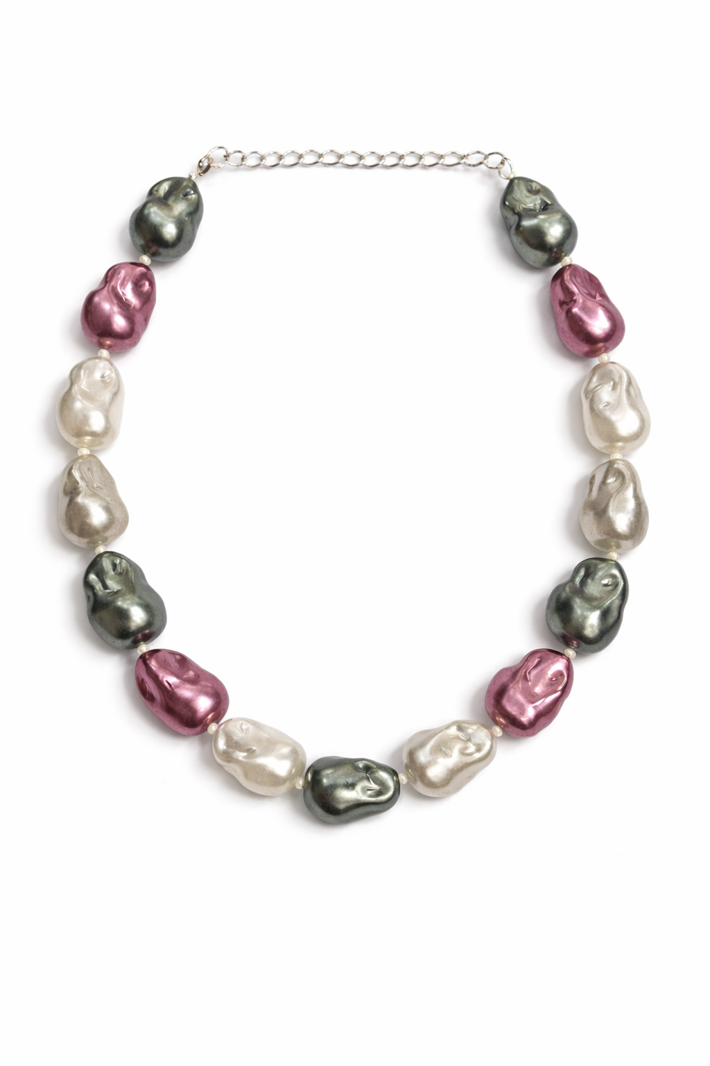 Shell Pearl Mala (White , Purple & Gray Color)