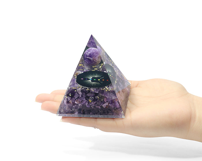 Seven Chakra Amethyst  Orgone Pyramid
