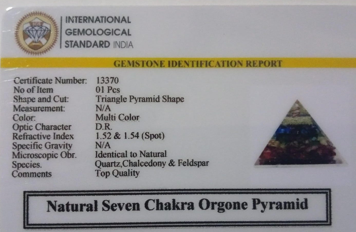 Seven Chakra Orgone Pyramid