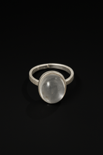 Selenite Oval  Cabochon Ring