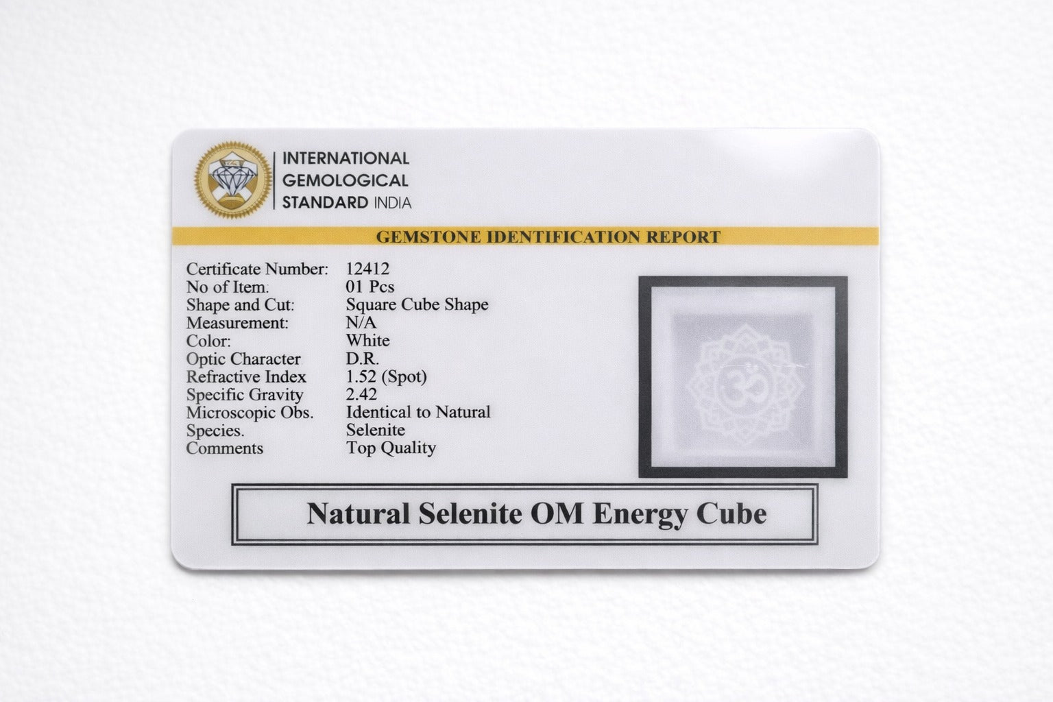 Selenite OM Energy Cube