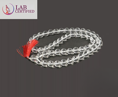 Sphatik Mala Diamond Cut (108+1)