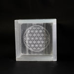 Selenite Flower of Life Cube