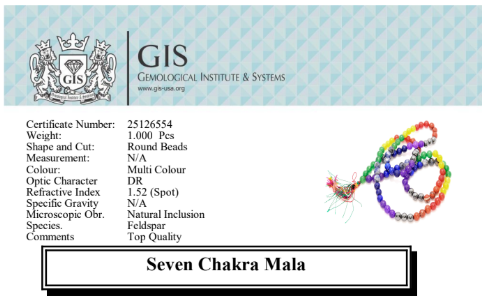 Seven Chakra Jaap Mala (108+1)