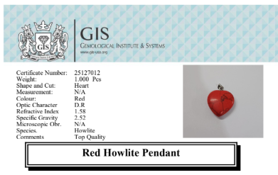 Red Howlite Heart Pendant