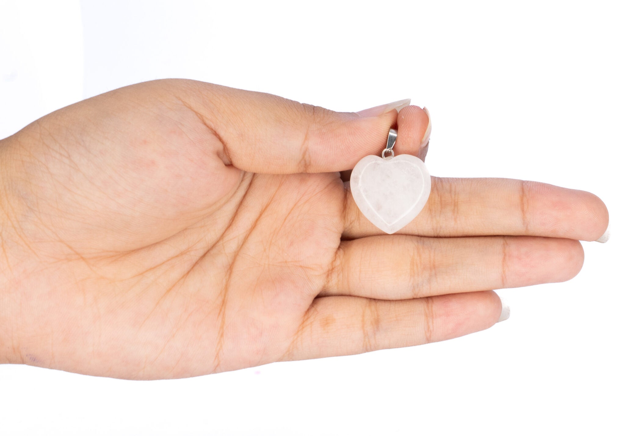 Selenite Heart Pendant