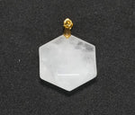 White Selenite  Hexagon Pendant