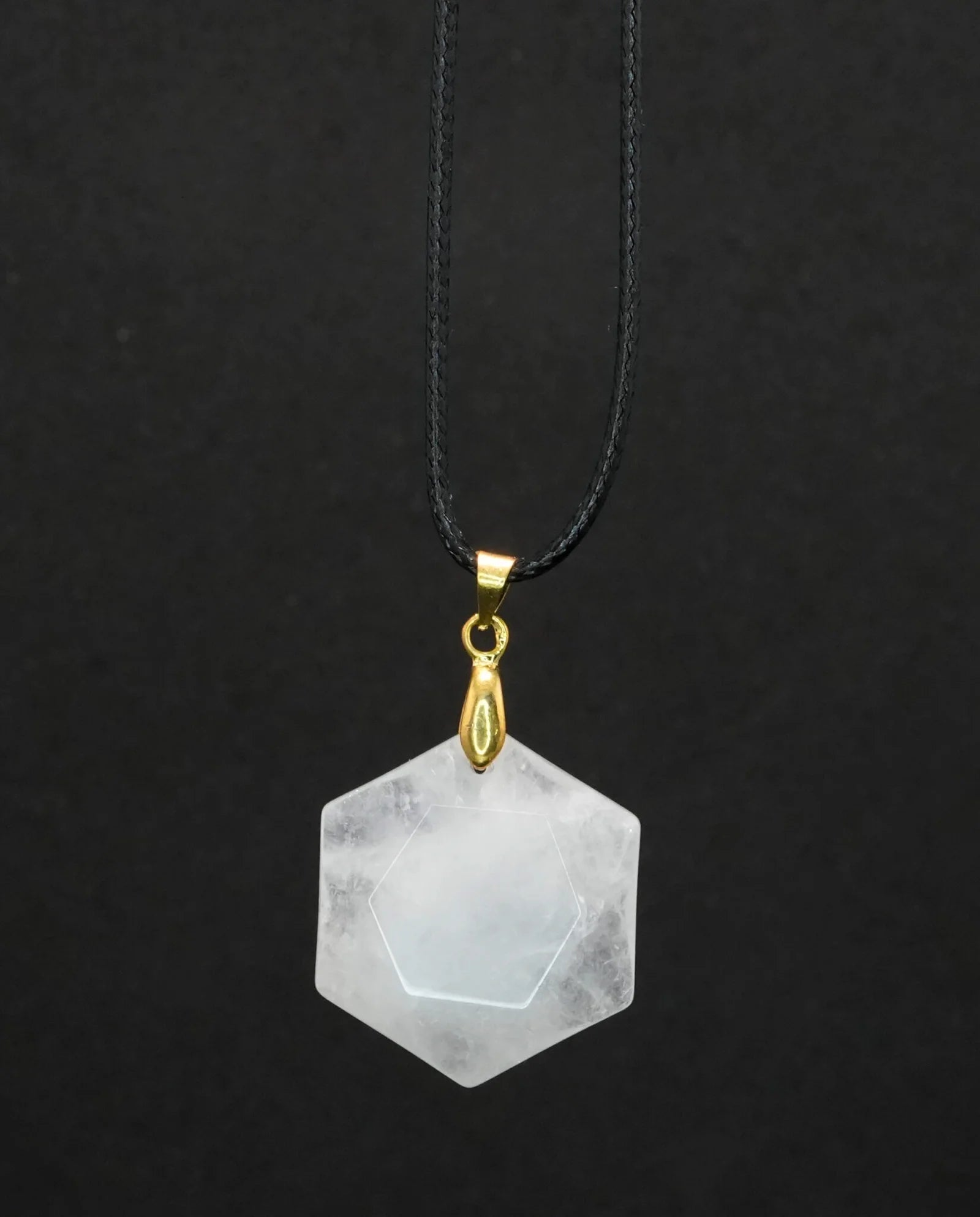 White Selenite  Hexagon Pendant