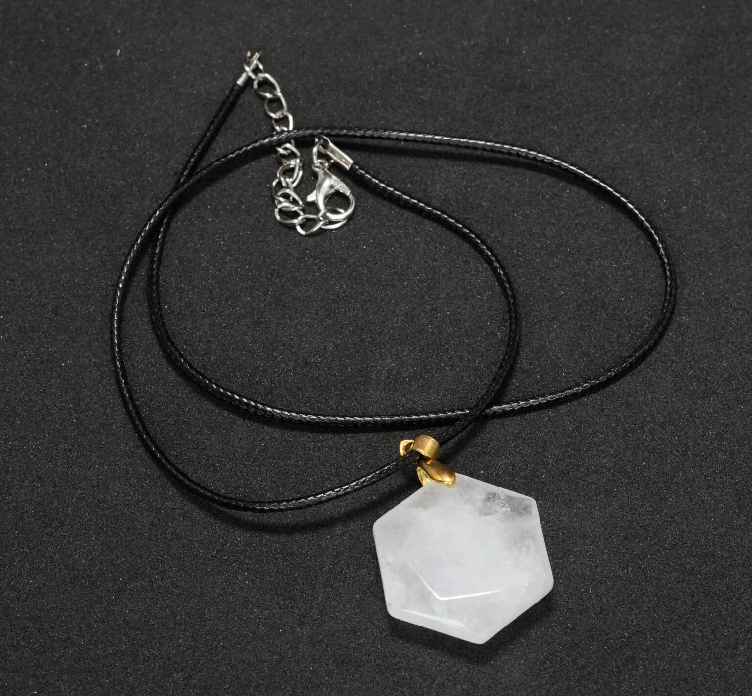 White Selenite  Hexagon Pendant