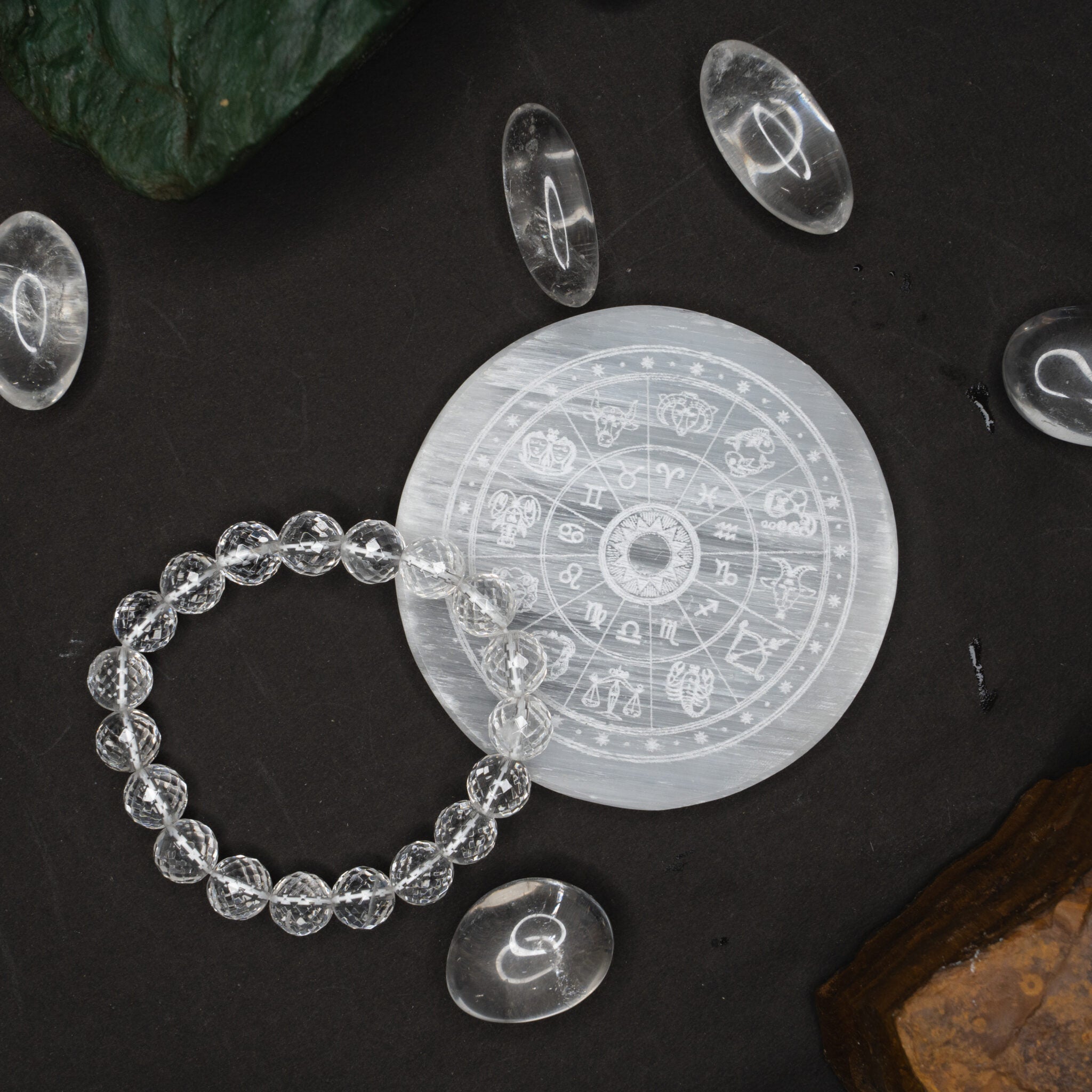 Selenite Plate (Zodiac Engraved)