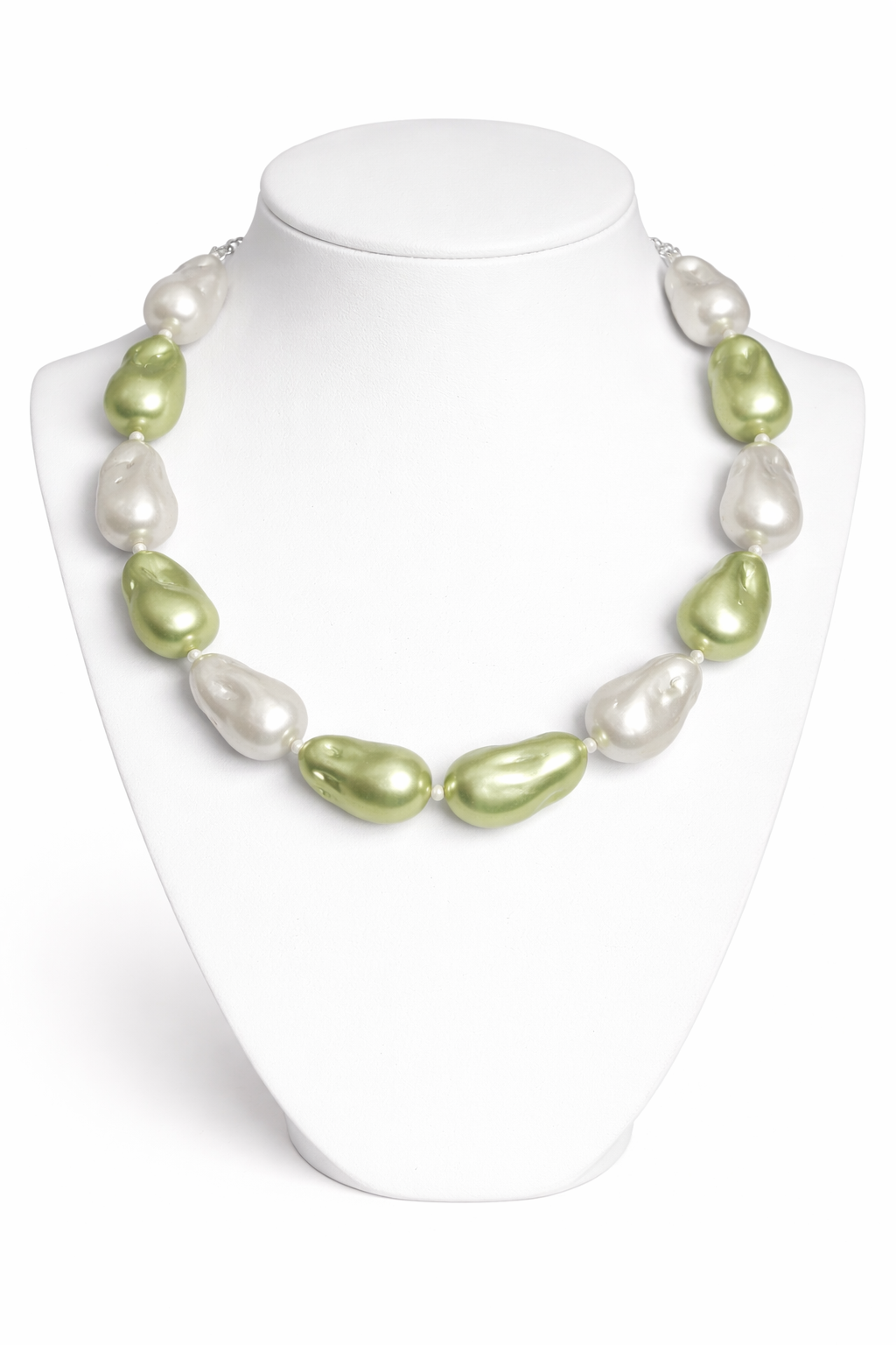 Shell Pearl Mala (Green & White Color)