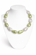 Shell Pearl Mala (Green & White Color)