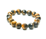 Tiger's Eye Diamond Cut Bracelet 12mm