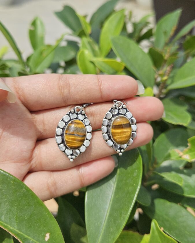 Natural Tiger's Eye Earring
